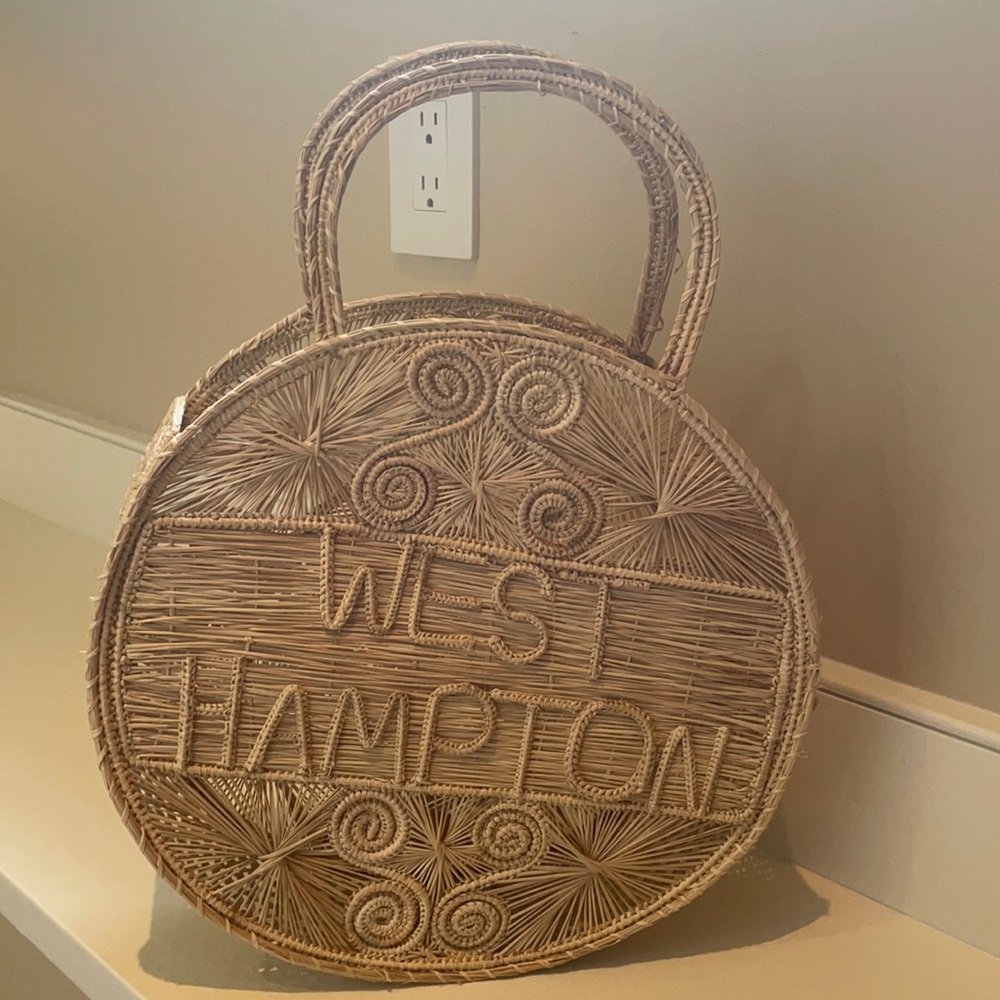 Hamptons handmade straw bag